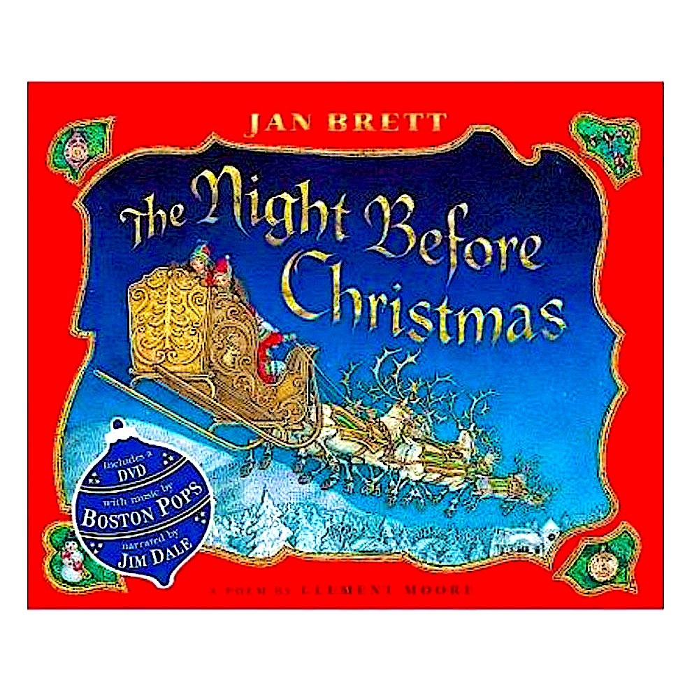 🌻4/$20 (Like new) The Night Before Christmas Book by Jan Brett